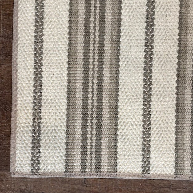 Wool Herringbone + Stripe Rug