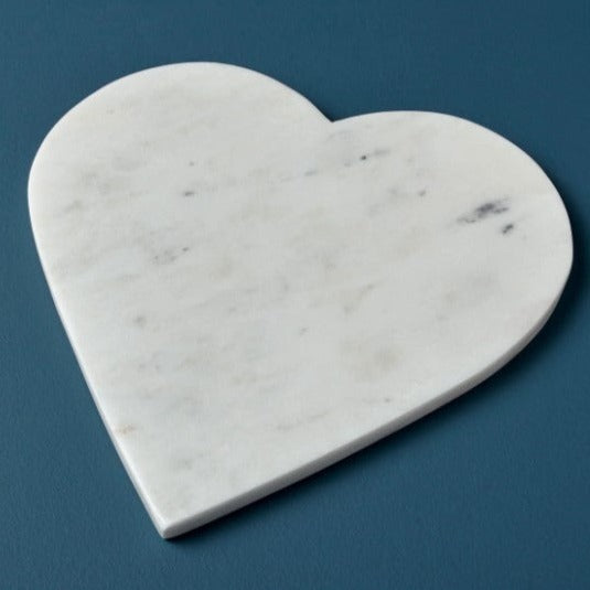 White Marble Heart Board