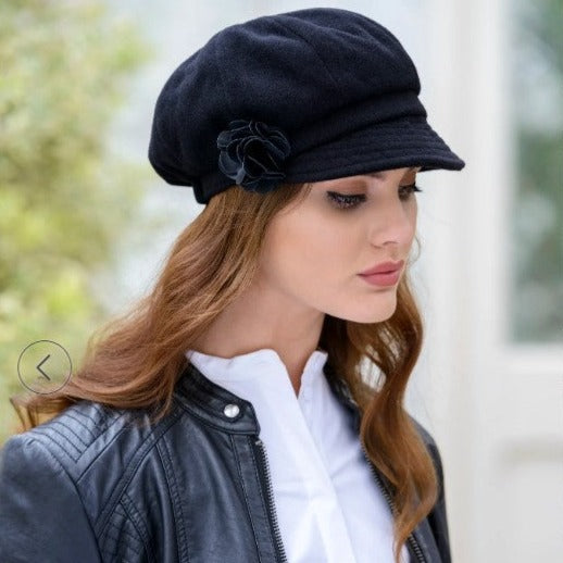 Ladies Black Tweed Hat