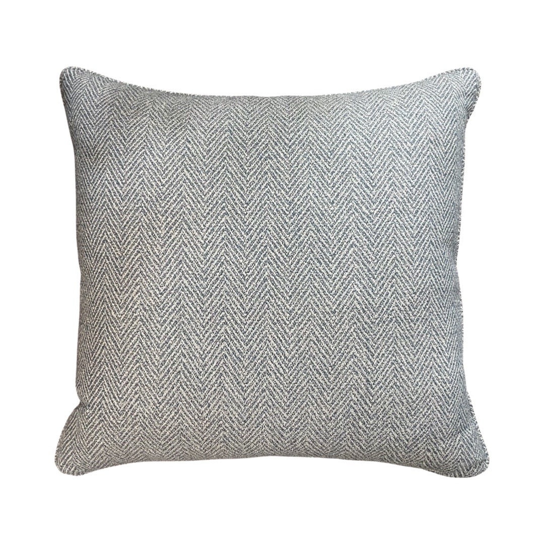 Navy and Gray Herringbone Pillow