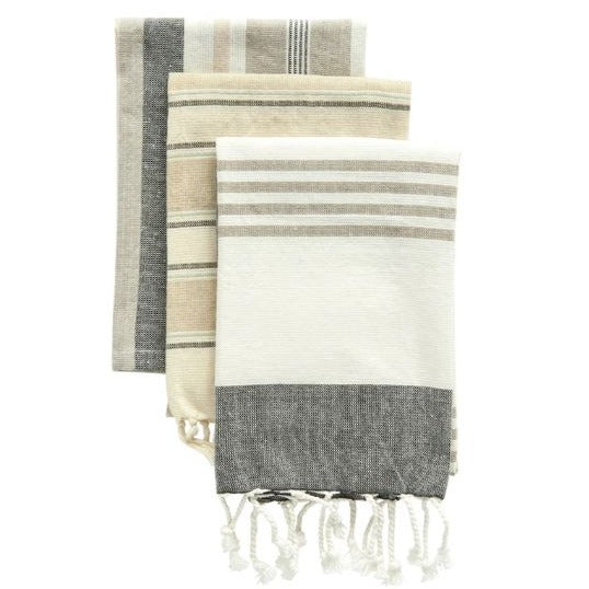 Cotton Striped Tea Towels, Set of 3