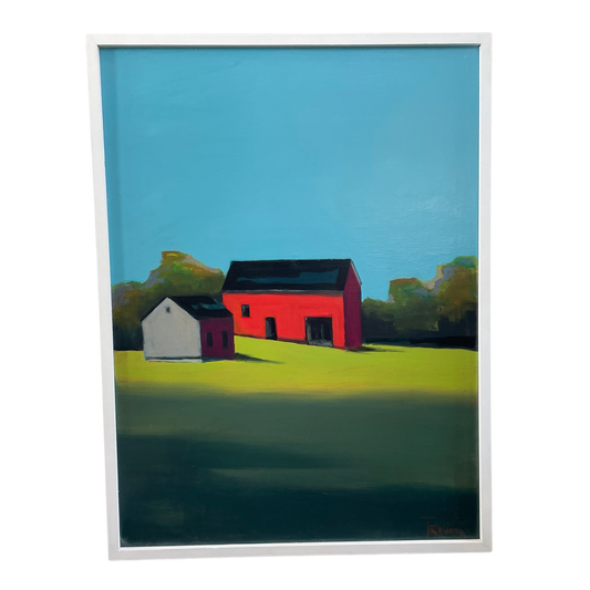 Two Barns in a Meadow
