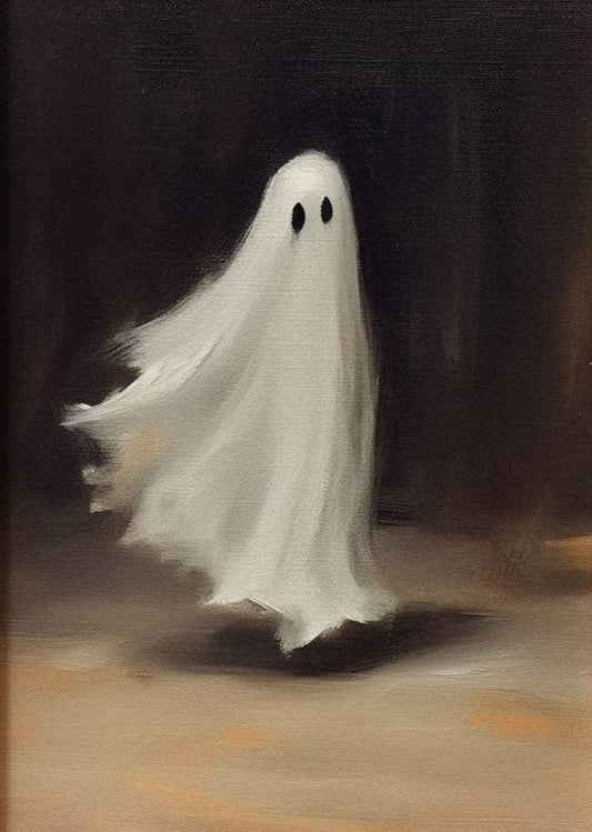 Flying Halloween Ghost Art Print