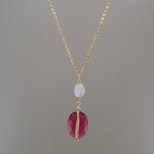 Ruby Quartz Gemstone Necklace