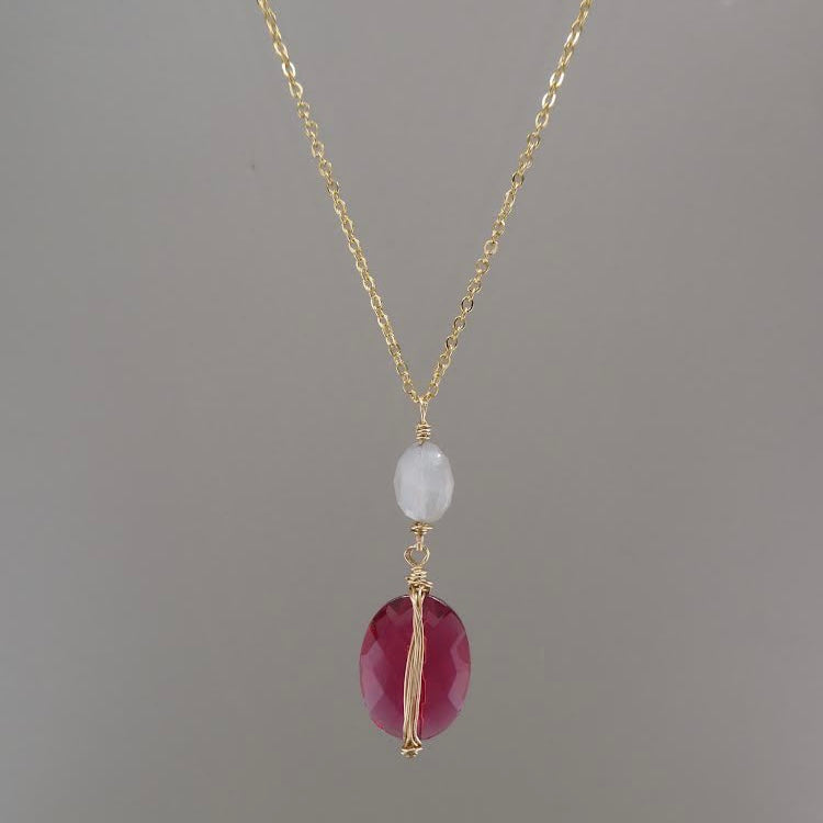 Ruby Quartz Gemstone Necklace