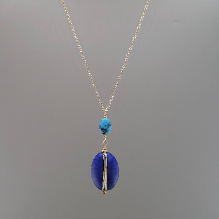 Lapis & Turquoise Gemstone Necklace