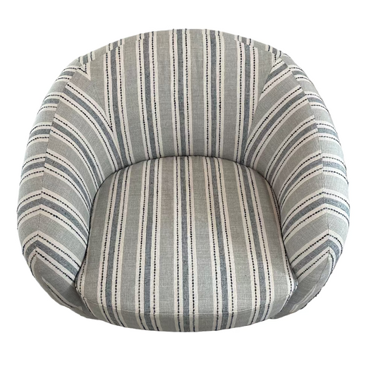 Blue Striped Upholstered Chairs