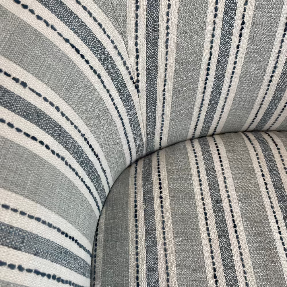 Blue Striped Upholstered Chairs