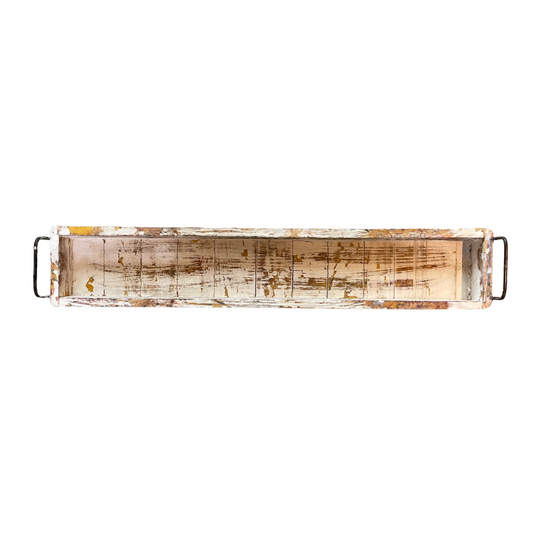 Distressed White Centerpiece with Handles