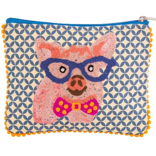Embroidered Zip Pouch
