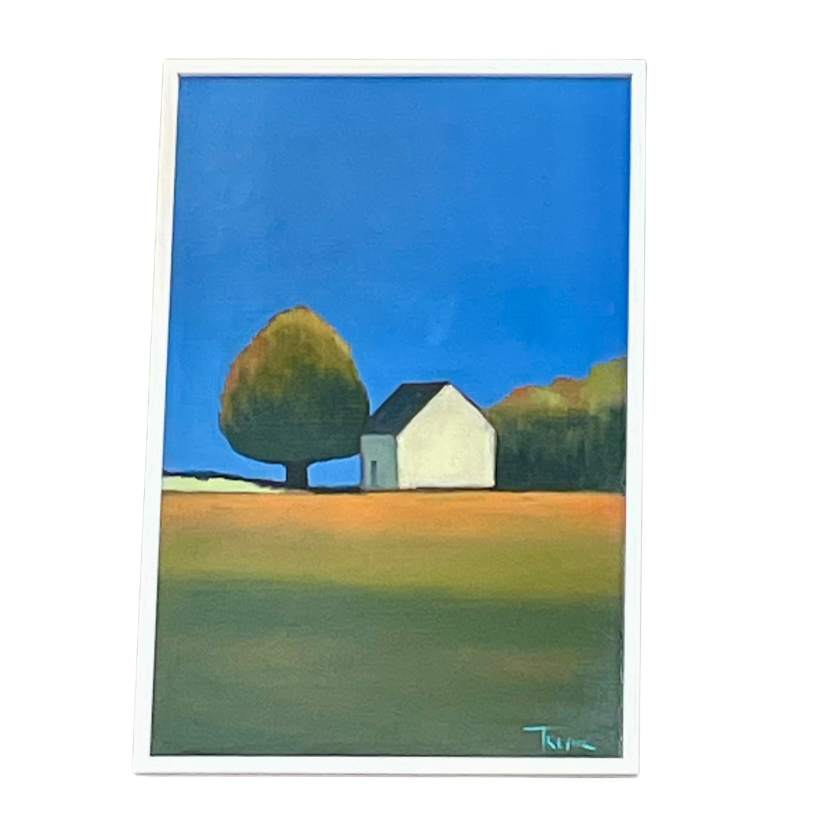 White Barn with Blue Sky