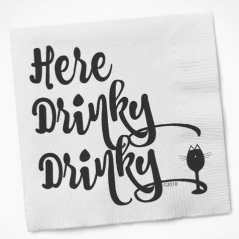 Here Drinky Drinky cocktail napkin lol