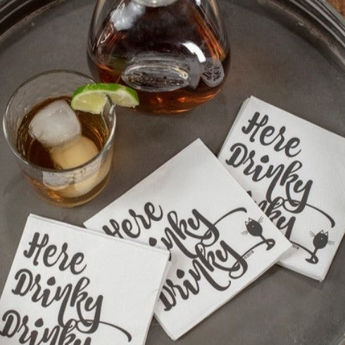 Here Drinky Drinky cocktail napkin lol