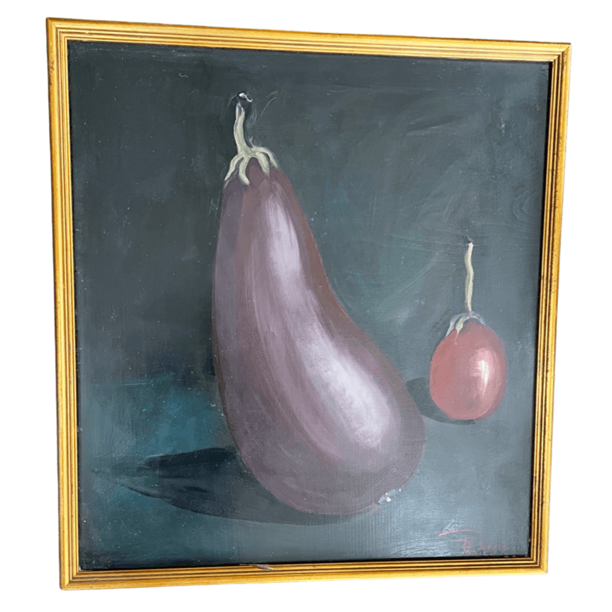 Eggplant with Gold Frame - HOME