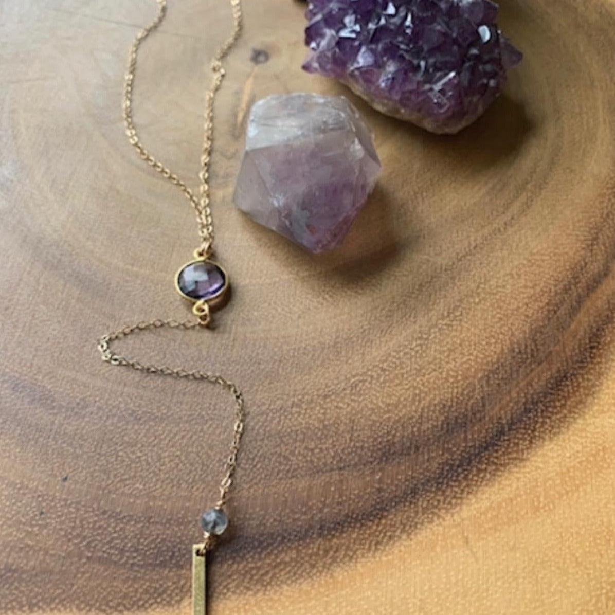 Amethyst Drop necklace - HOME