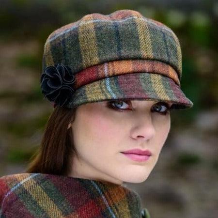 Autumn Plaid Tweed Newsboy Hat - Made in England
