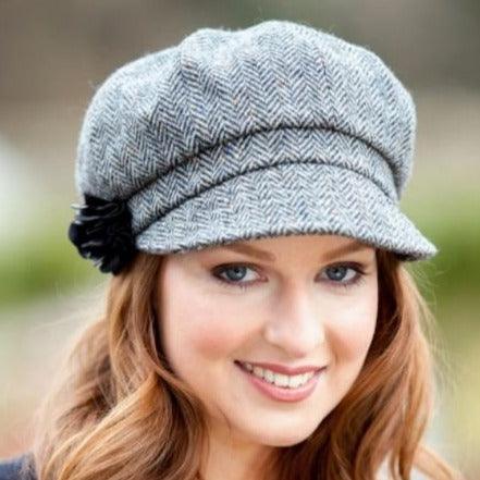 Gray Tweed Newsboy Hat - HOME