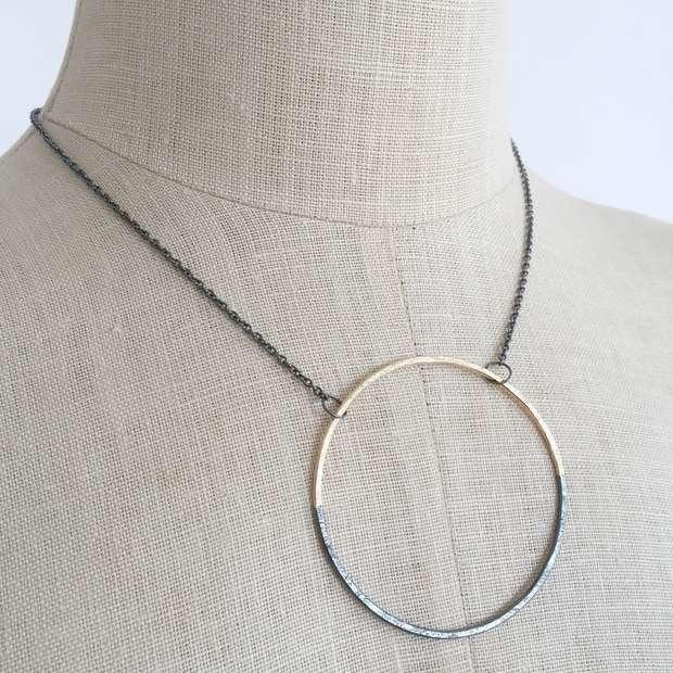 Half and Half Halo Necklace - HOME