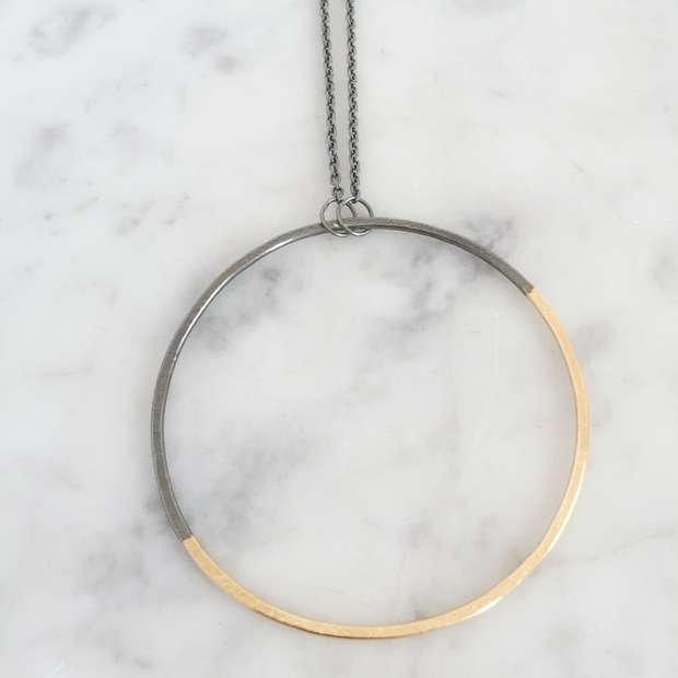 Half and Half Halo Necklace - HOME