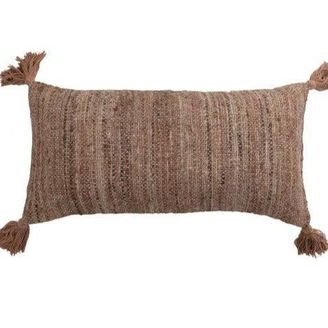 Cotton Striped Lumbar Pillow - HOME