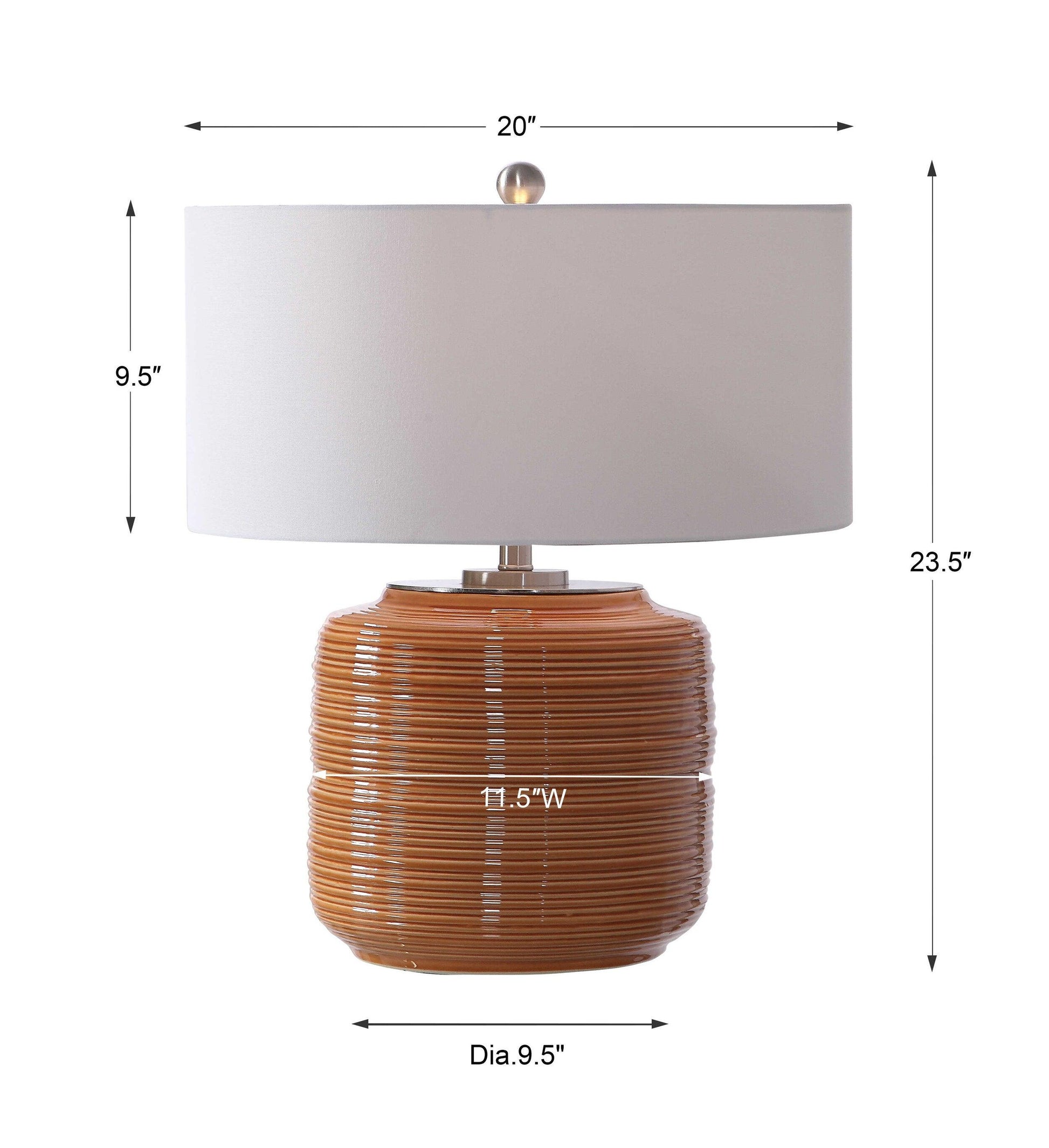 Orange Ceramic Table Lamp - HOME